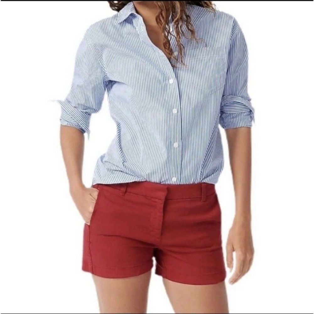J Crew Deep Red Chino Shorts Size 0 NWOT